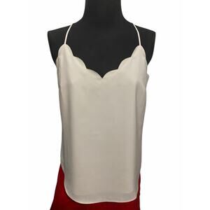 J. Crew Women's Camisole 8 White Tulip Trim Razorback Career Layer Piece